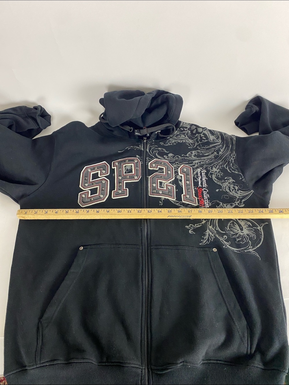 Rare South Pole Black Graphic Zip Hoodie with SP21 Lettering Men’s Size L - Picture 6 of 7